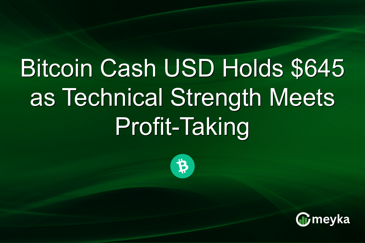Bitcoin Cash USD Holds $645 as Technical Strength Meets Profit-Taking