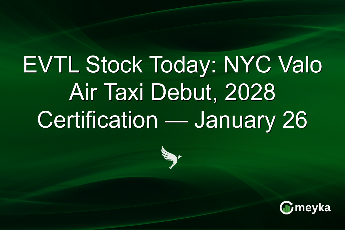 EVTL Stock Today: NYC Valo Air Taxi Debut, 2028 Certification — January 26