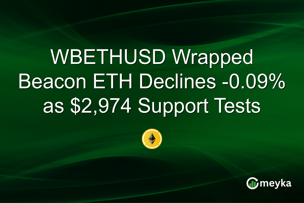 WBETHUSD Wrapped Beacon ETH Declines -0.09% as $2,974 Support Tests