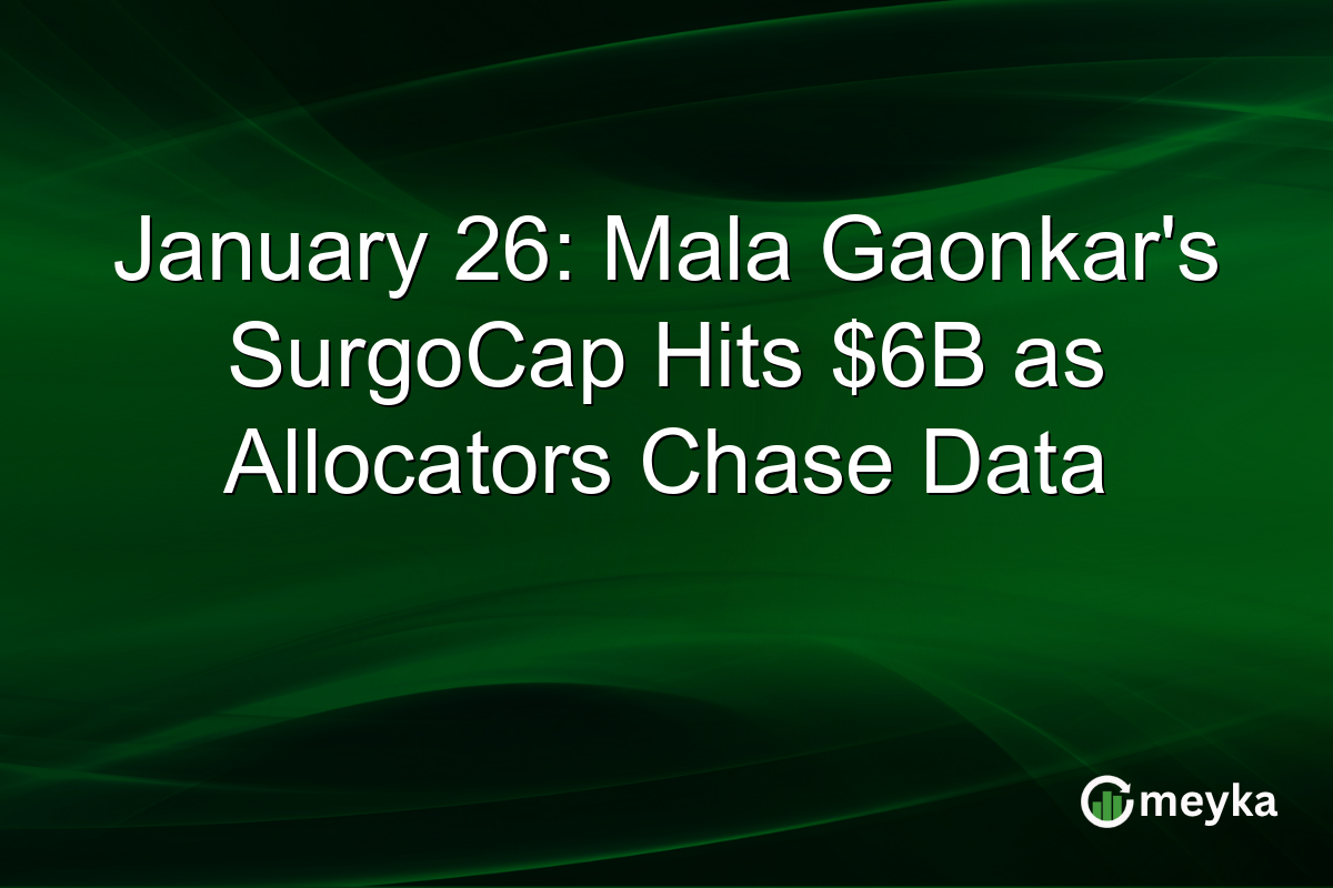 January 26: Mala Gaonkar's SurgoCap Hits $6B as Allocators Chase Data
