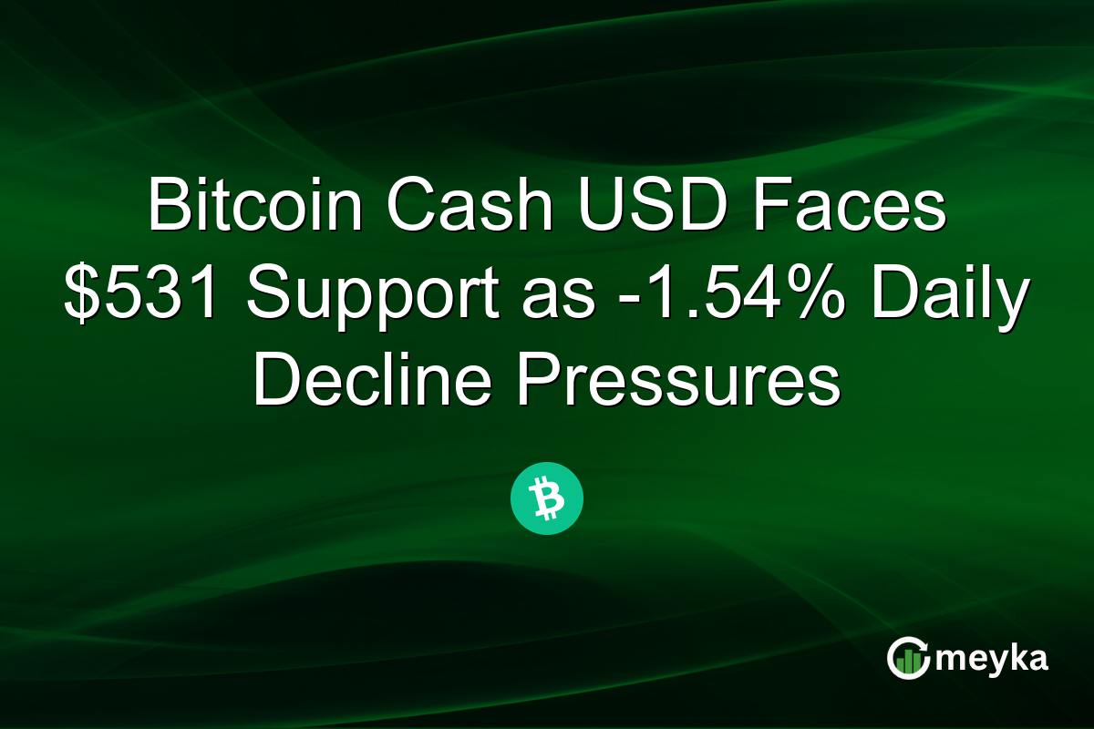 Bitcoin Cash USD Faces $531 Support as -1.54% Daily Decline Pressures