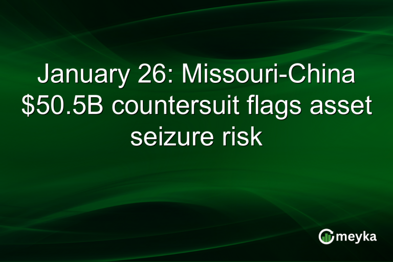 January 26: Missouri-China $50.5B countersuit flags asset seizure risk
