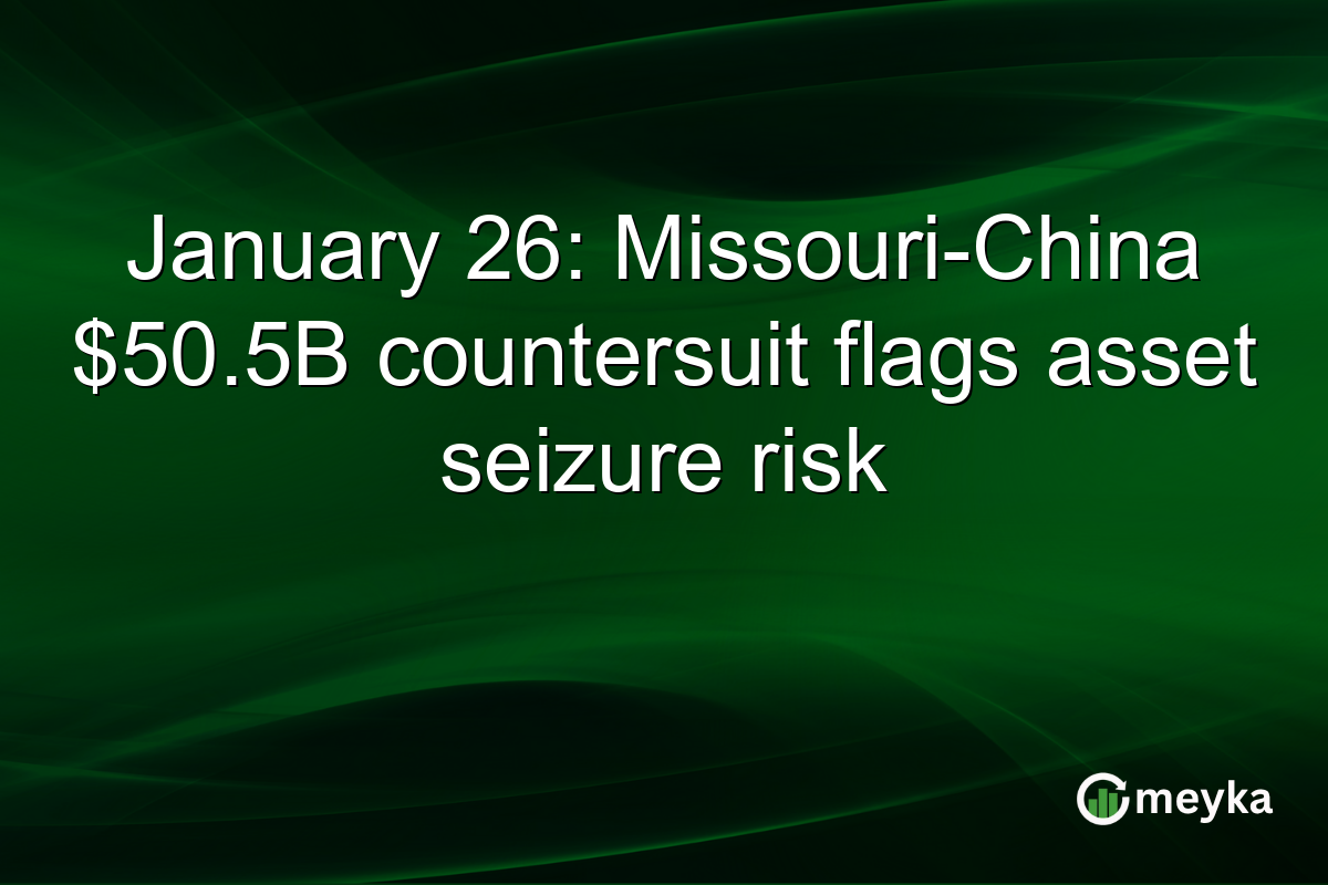 January 26: Missouri-China $50.5B countersuit flags asset seizure risk