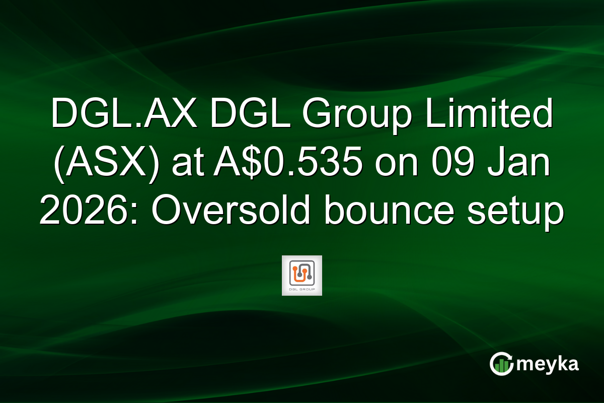 DGL.AX DGL Group Limited (ASX) at A$0.535 on 09 Jan 2026: Oversold bounce setup