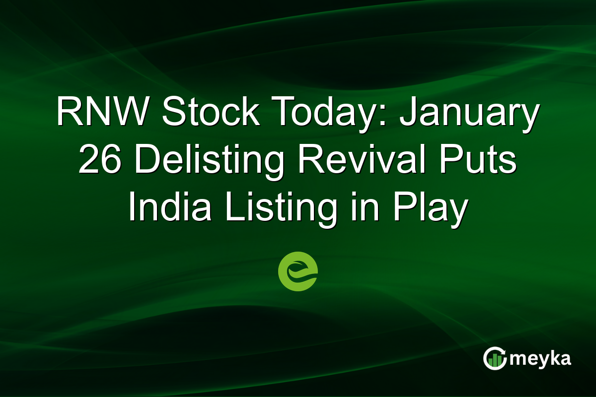RNW Stock Today: January 26 Delisting Revival Puts India Listing in Play