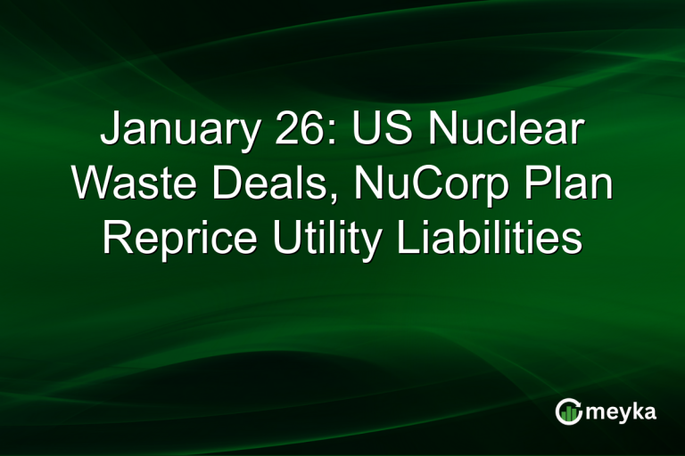 January 26: US Nuclear Waste Deals, NuCorp Plan Reprice Utility Liabilities