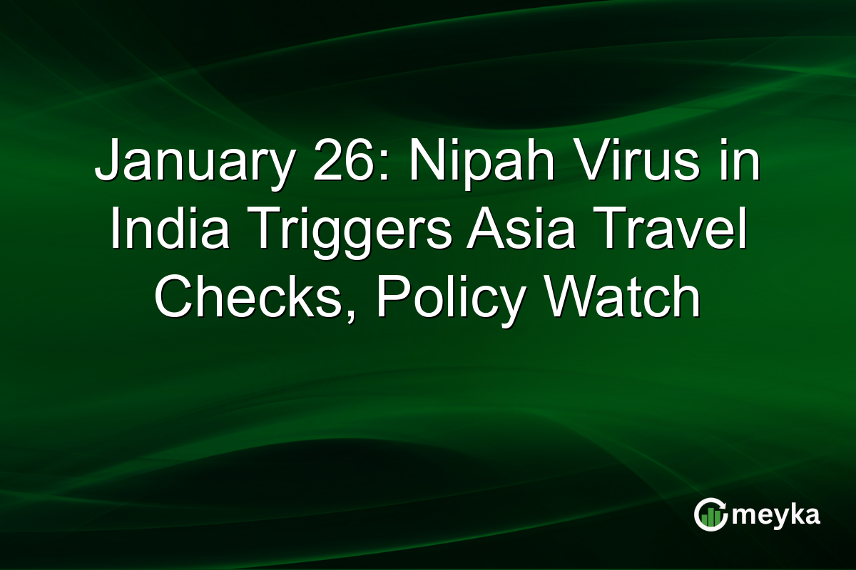 January 26: Nipah Virus in India Triggers Asia Travel Checks, Policy Watch