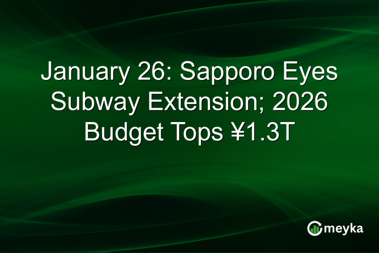 January 26: Sapporo Eyes Subway Extension; 2026 Budget Tops ¥1.3T