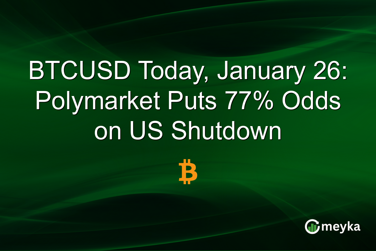 BTCUSD Today, January 26: Polymarket Puts 77% Odds on US Shutdown