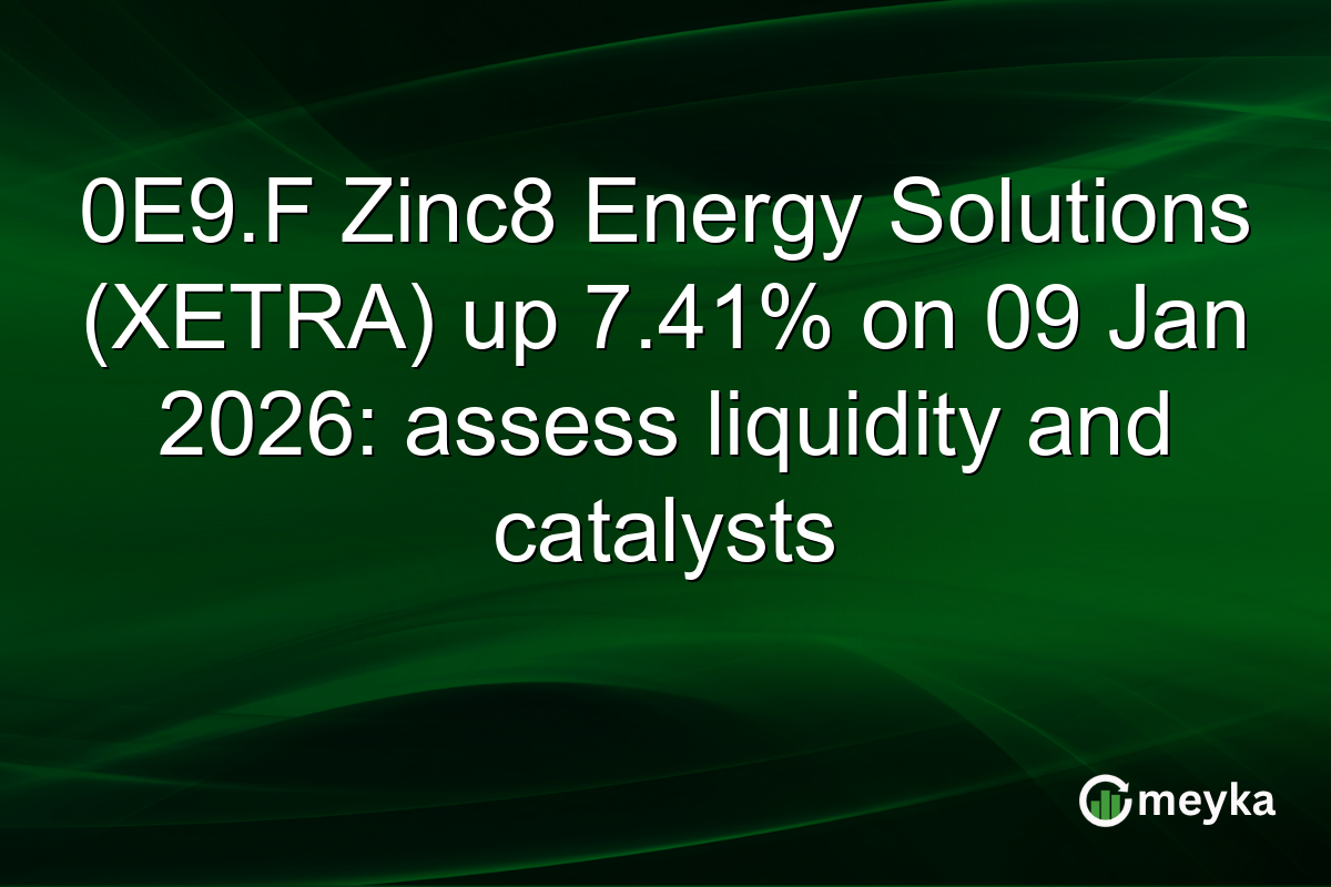 0E9.F Zinc8 Energy Solutions (XETRA) up 7.41% on 09 Jan 2026: assess liquidity and catalysts