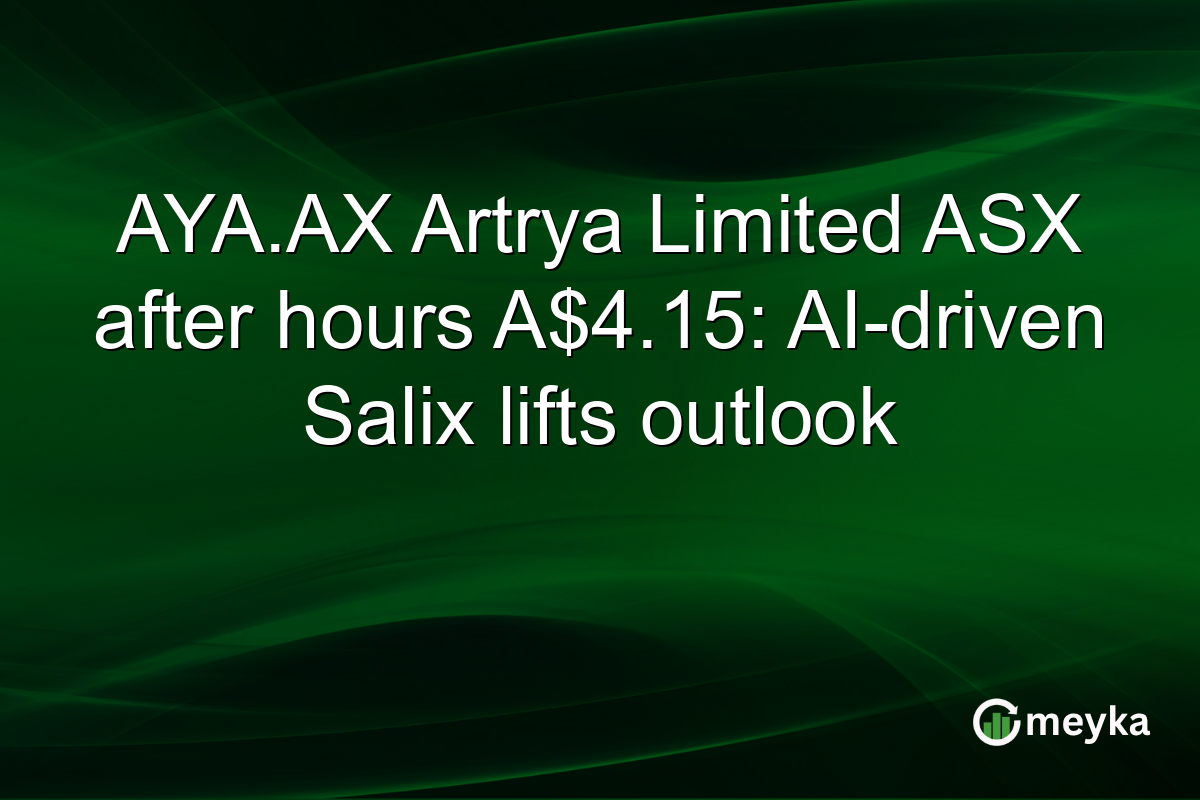 AYA.AX Artrya Limited ASX after hours A$4.15: AI-driven Salix lifts outlook