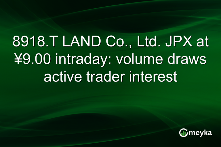 8918.T LAND Co., Ltd. JPX at ¥9.00 intraday: volume draws active trader interest