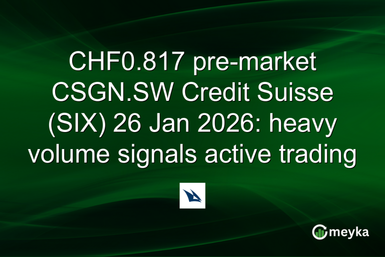 CHF0.817 pre-market CSGN.SW Credit Suisse (SIX) 26 Jan 2026: heavy volume signals active trading