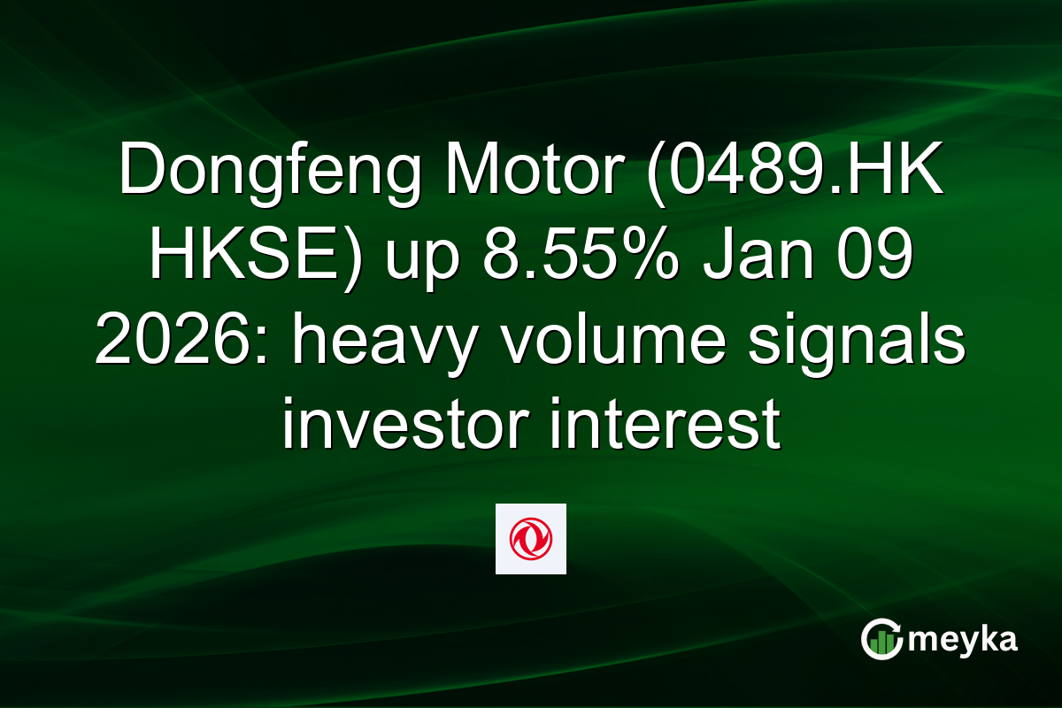 Dongfeng Motor (0489.HK HKSE) up 8.55% Jan 09 2026: heavy volume signals investor interest