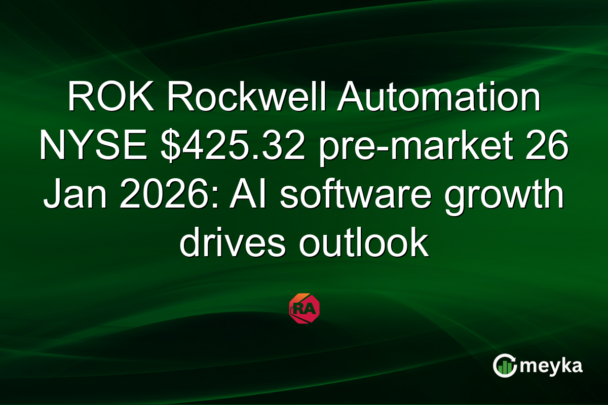 ROK Rockwell Automation NYSE $425.32 pre-market 26 Jan 2026: AI software growth drives outlook