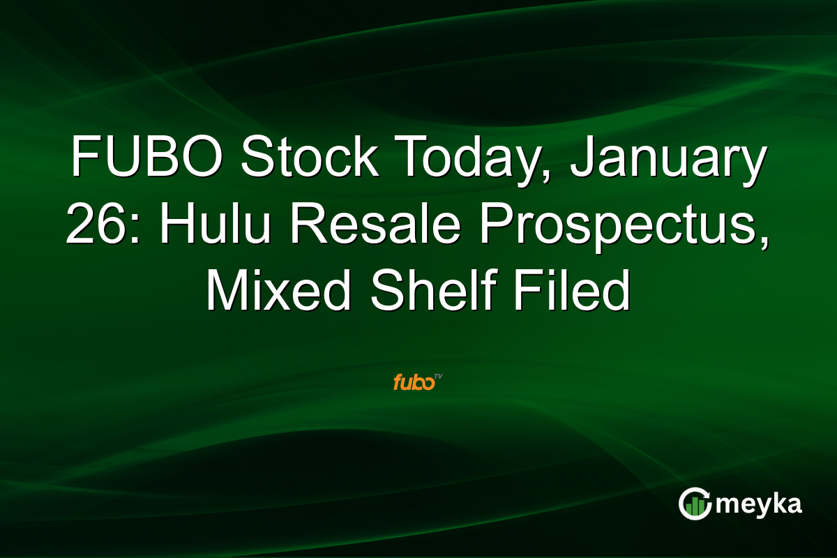 FUBO Stock Today, January 26: Hulu Resale Prospectus, Mixed Shelf Filed