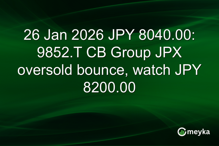 26 Jan 2026 JPY 8040.00: 9852.T CB Group JPX oversold bounce, watch JPY 8200.00