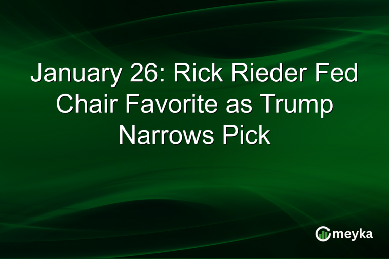 January 26: Rick Rieder Fed Chair Favorite as Trump Narrows Pick