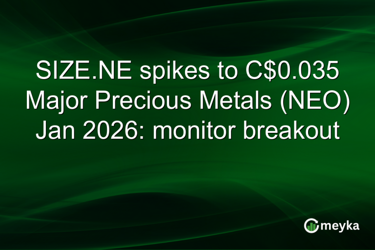 SIZE.NE spikes to C$0.035 Major Precious Metals (NEO) Jan 2026: monitor breakout