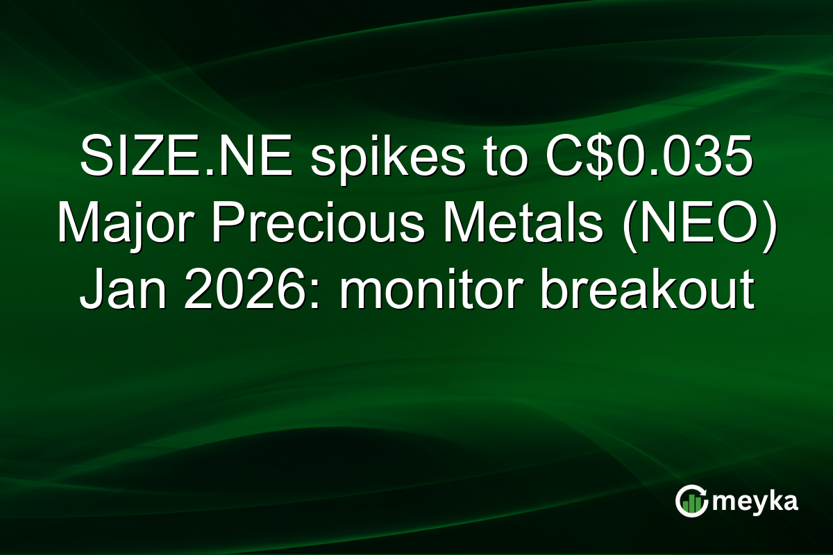 SIZE.NE spikes to C$0.035 Major Precious Metals (NEO) Jan 2026: monitor breakout