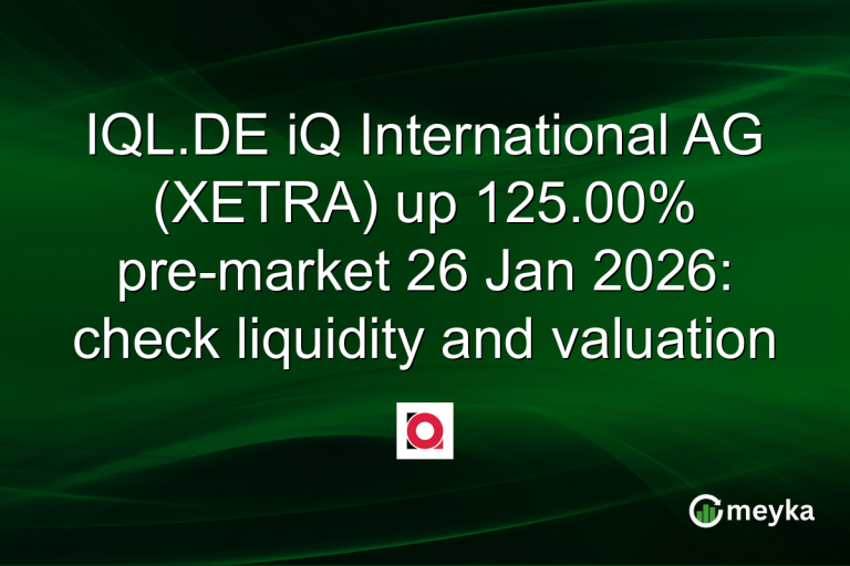 IQL.DE iQ International AG (XETRA) up 125.00% pre-market 26 Jan 2026: check liquidity and valuation