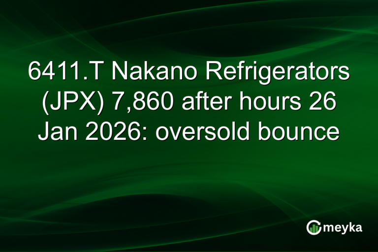 6411.T Nakano Refrigerators (JPX) 7,860 after hours 26 Jan 2026: oversold bounce