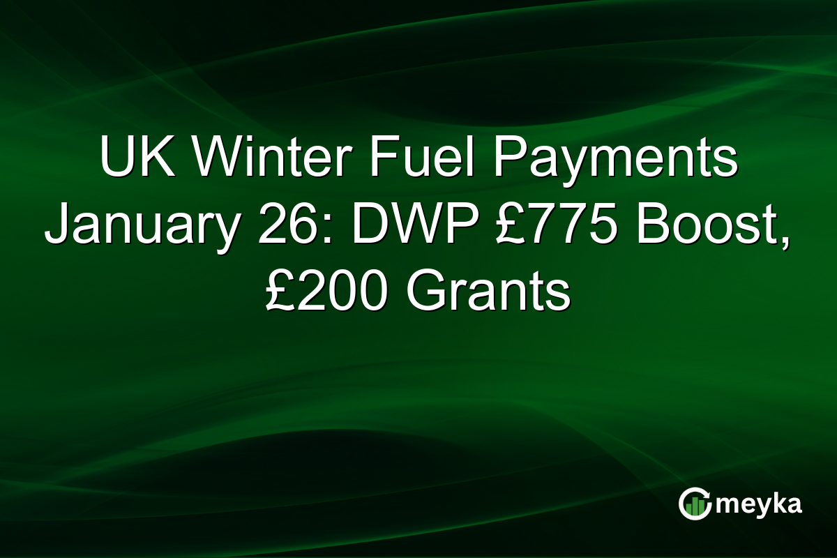UK Winter Fuel Payments January 26: DWP £775 Boost, £200 Grants
