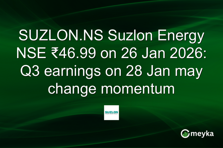 SUZLON.NS Suzlon Energy NSE ₹46.99 on 26 Jan 2026: Q3 earnings on 28 Jan may change momentum
