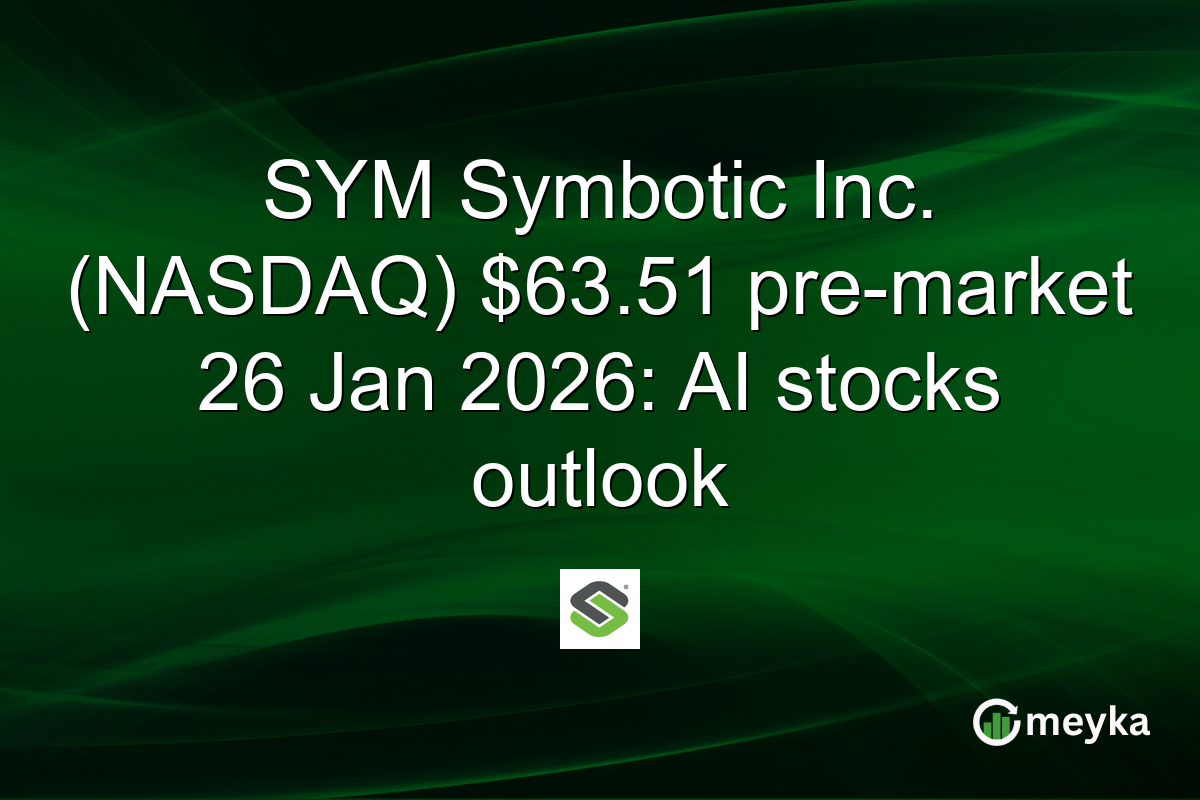 SYM Symbotic Inc. (NASDAQ) $63.51 pre-market 26 Jan 2026: AI stocks outlook