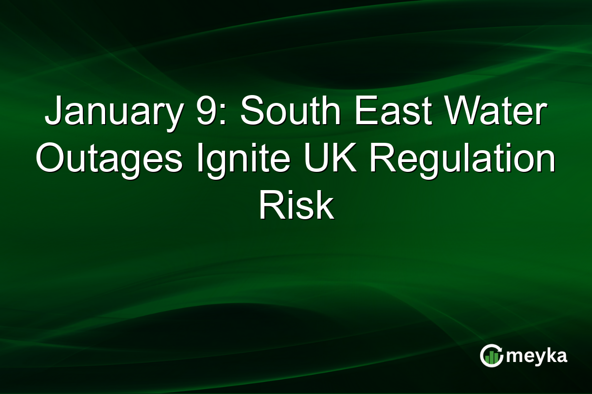 January 9: South East Water Outages Ignite UK Regulation Risk