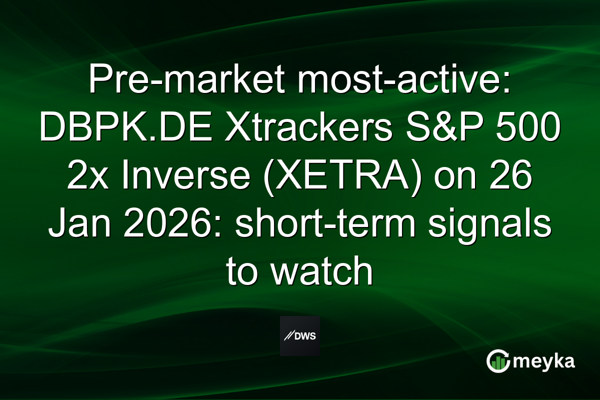 Pre-market most-active: DBPK.DE Xtrackers S&P 500 2x Inverse (XETRA) on 26 Jan 2026: short-term signals to watch