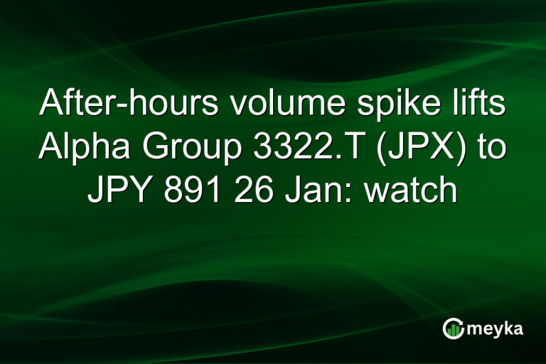 After-hours volume spike lifts Alpha Group 3322.T (JPX) to JPY 891 26 Jan: watch