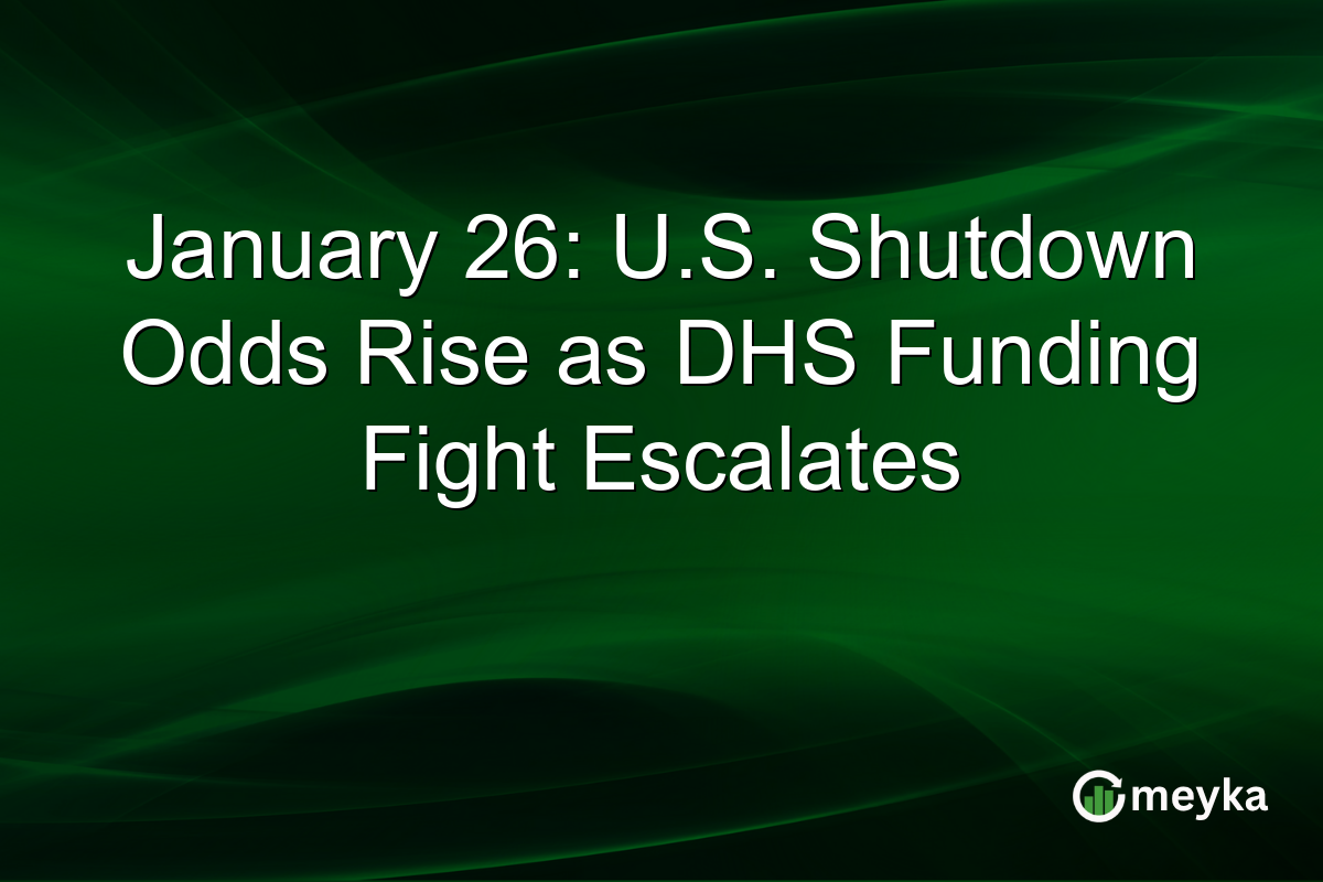 January 26: U.S. Shutdown Odds Rise as DHS Funding Fight Escalates