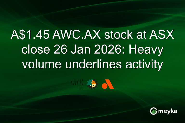 A$1.45 AWC.AX stock at ASX close 26 Jan 2026: Heavy volume underlines activity
