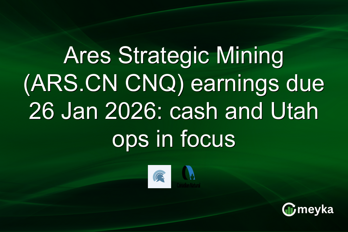 Ares Strategic Mining (ARS.CN CNQ) earnings due 26 Jan 2026: cash and Utah ops in focus