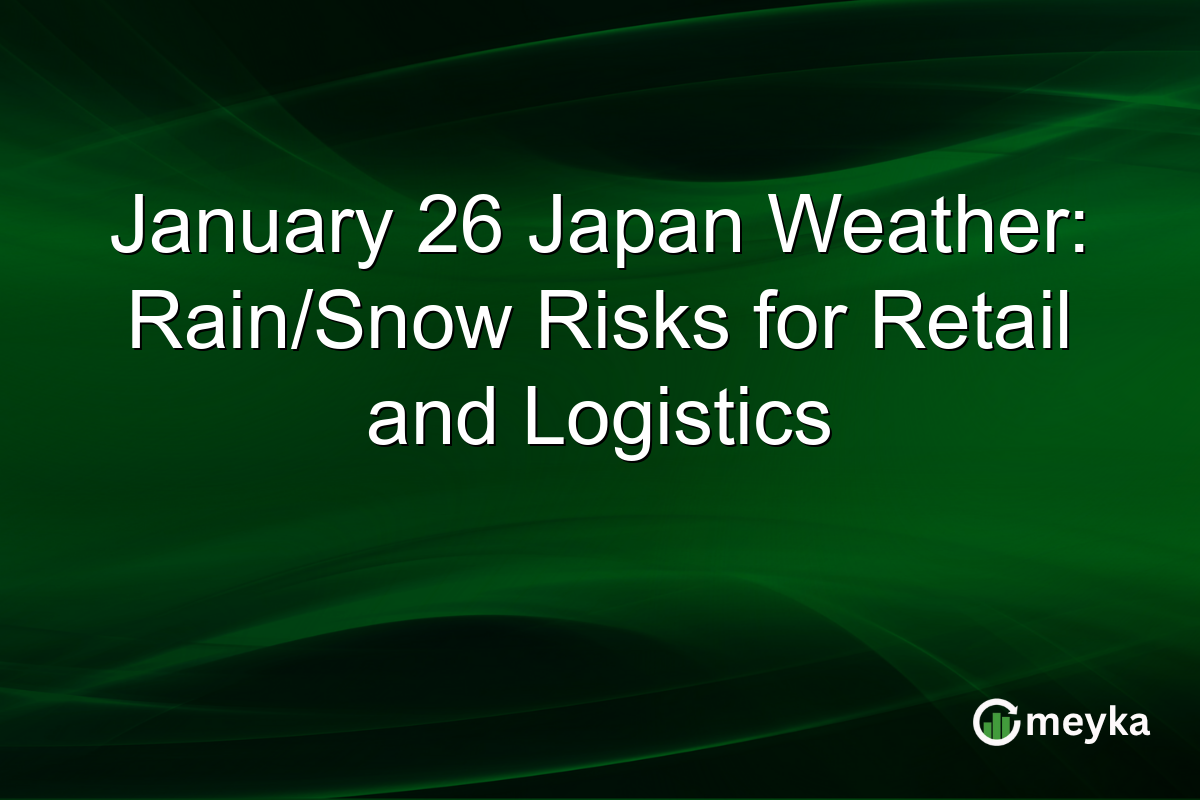 January 26 Japan Weather: Rain/Snow Risks for Retail and Logistics