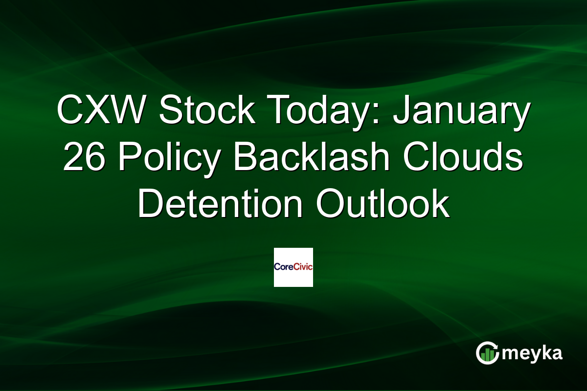 CXW Stock Today: January 26 Policy Backlash Clouds Detention Outlook