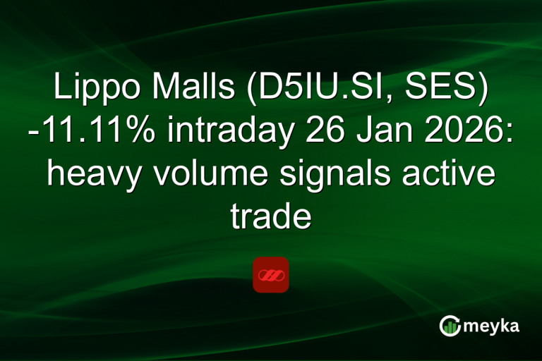 Lippo Malls (D5IU.SI, SES) -11.11% intraday 26 Jan 2026: heavy volume signals active trade