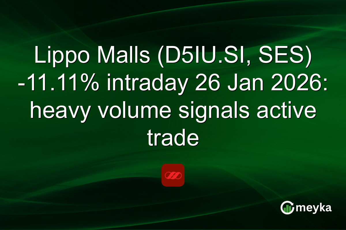 Lippo Malls (D5IU.SI, SES) -11.11% intraday 26 Jan 2026: heavy volume signals active trade