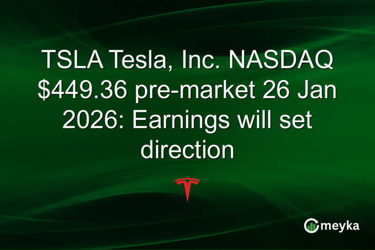 TSLA Tesla, Inc. NASDAQ $449.36 pre-market 26 Jan 2026: Earnings will set direction