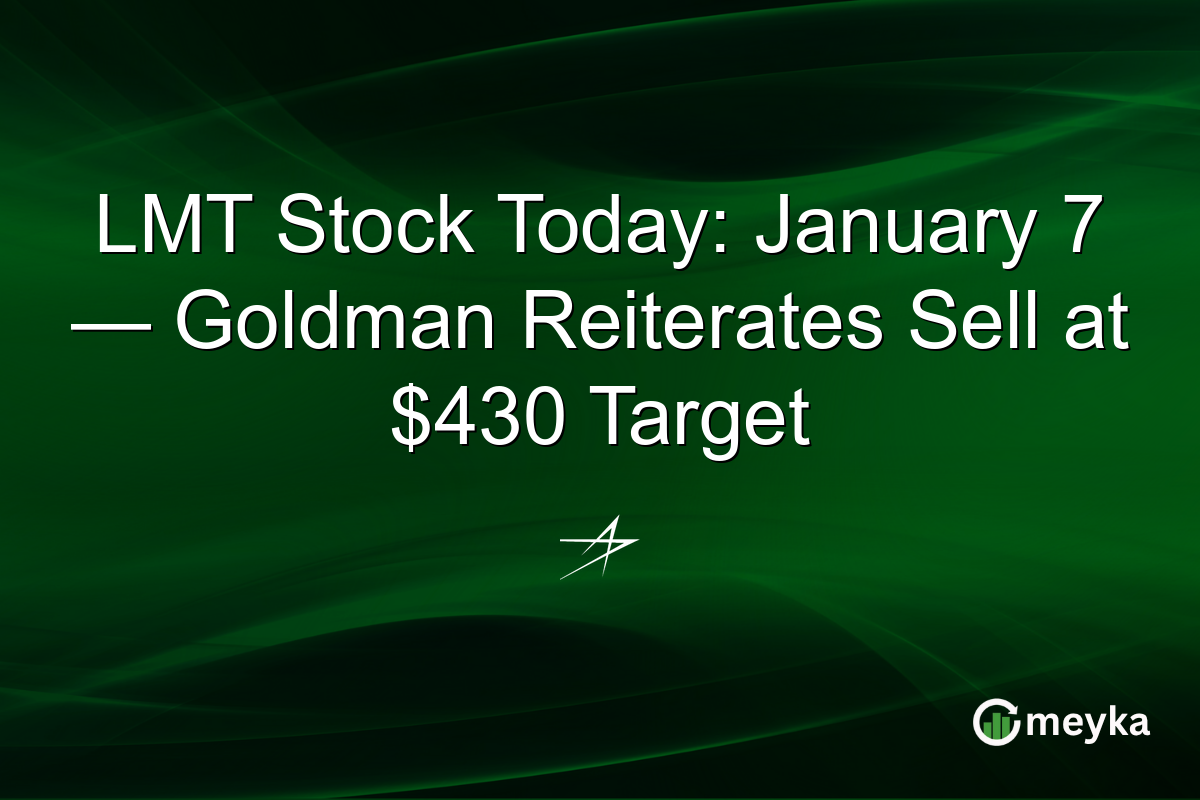LMT Stock Today: January 7 — Goldman Reiterates Sell at $430 Target