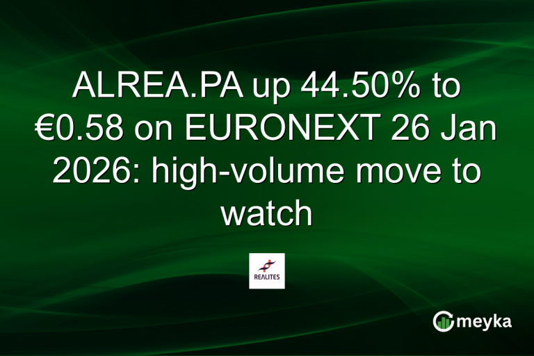 ALREA.PA up 44.50% to €0.58 on EURONEXT 26 Jan 2026: high-volume move to watch