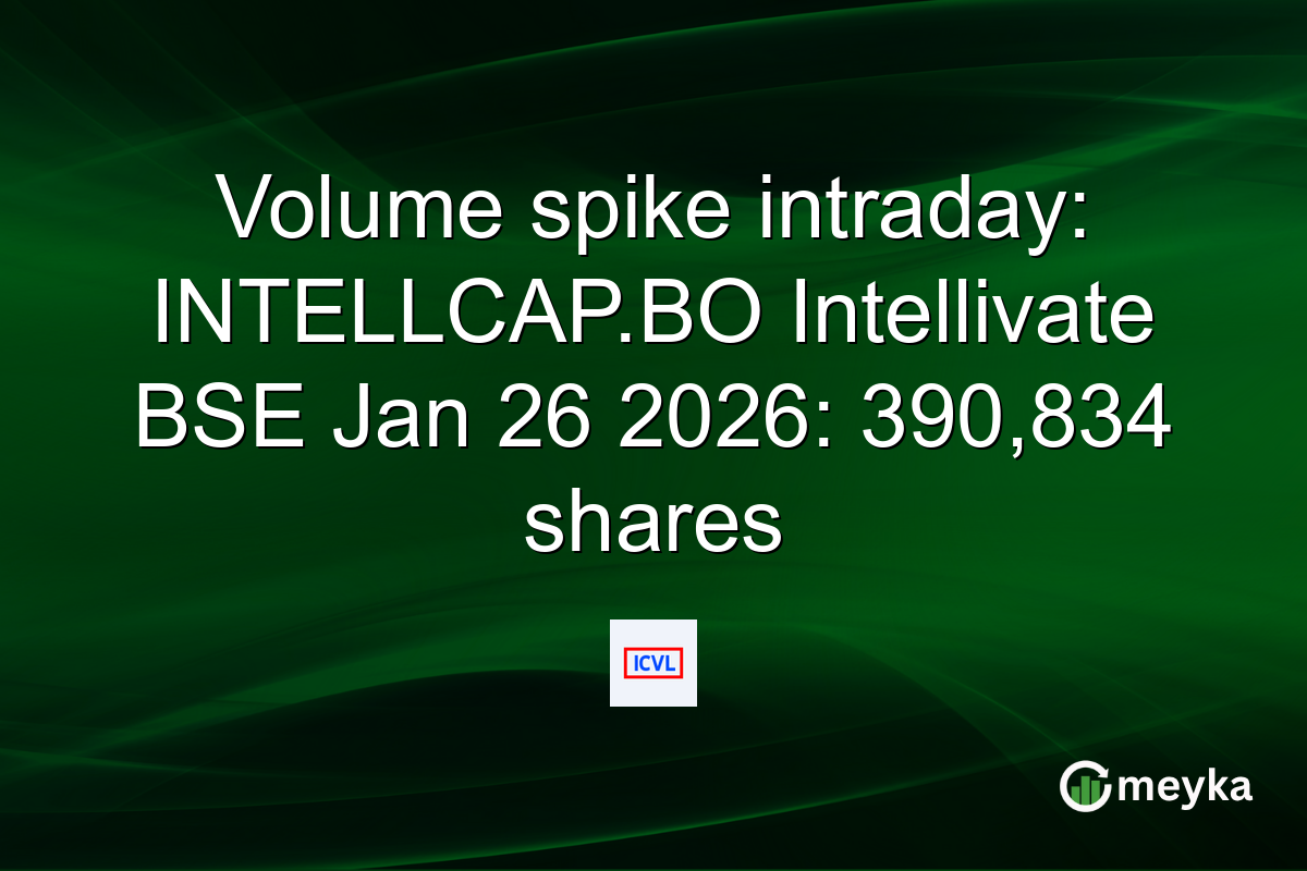 Volume spike intraday: INTELLCAP.BO Intellivate BSE Jan 26 2026: 390,834 shares
