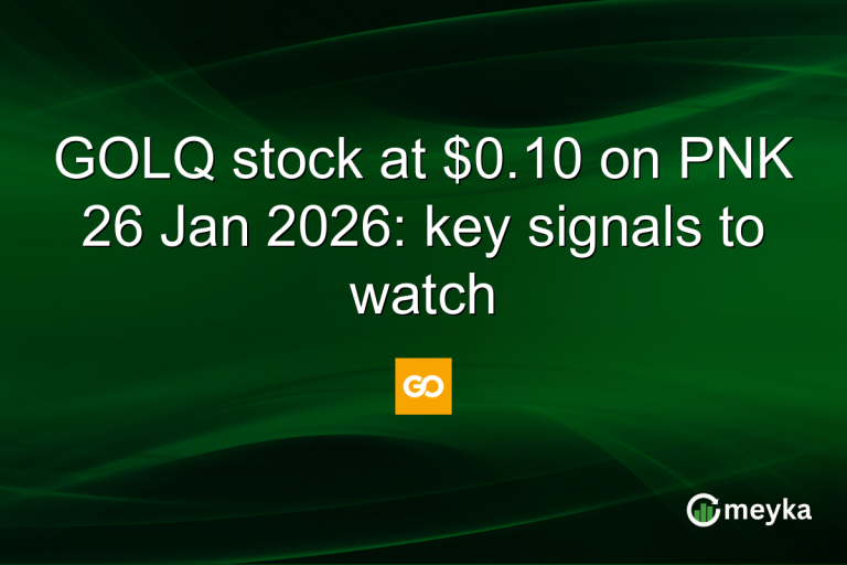GOLQ stock at $0.10 on PNK 26 Jan 2026: key signals to watch