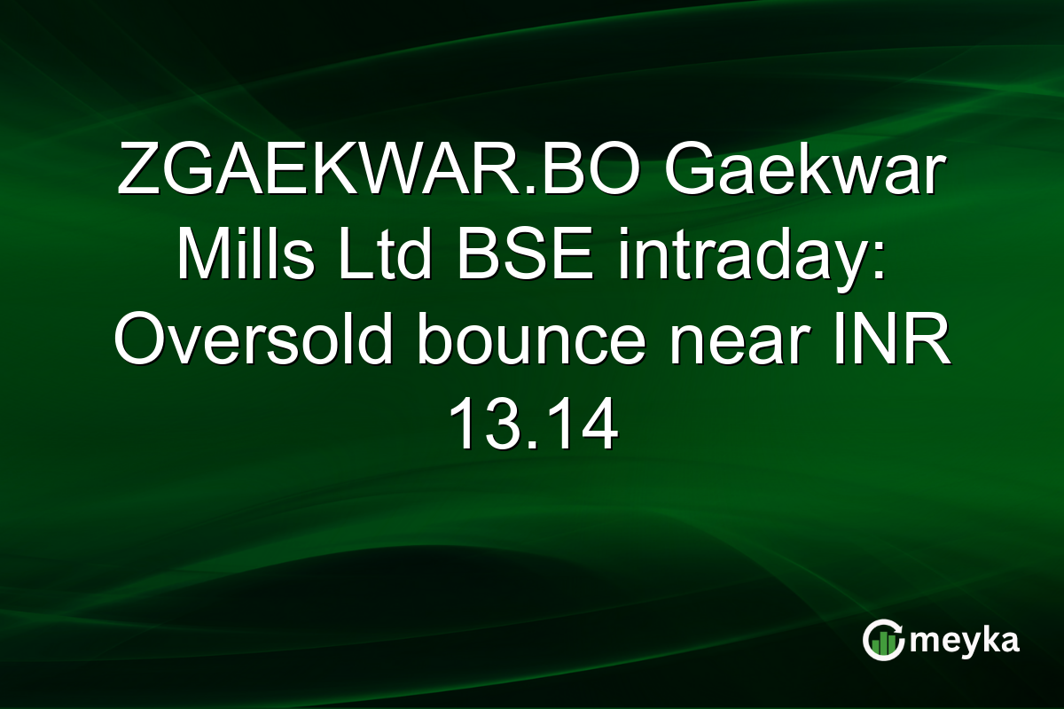 ZGAEKWAR.BO Gaekwar Mills Ltd BSE intraday: Oversold bounce near INR 13.14
