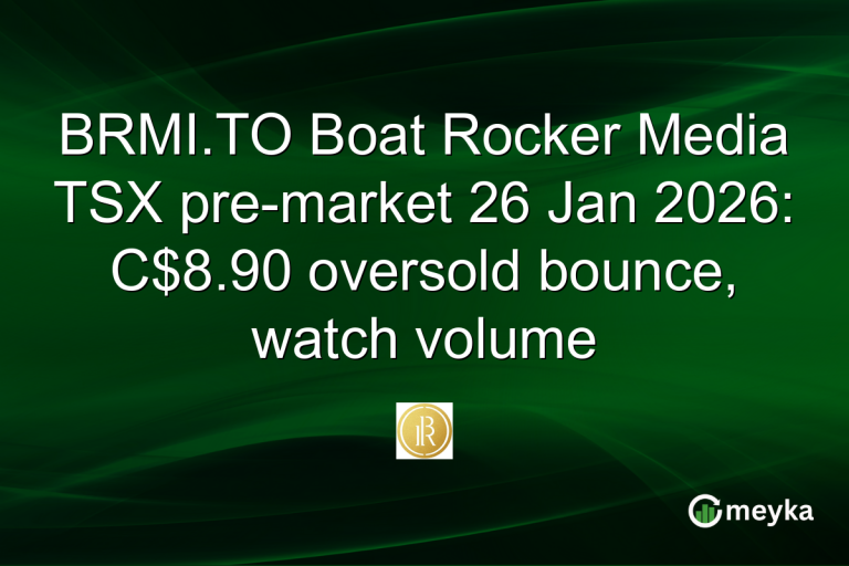 BRMI.TO Boat Rocker Media TSX pre-market 26 Jan 2026: C$8.90 oversold bounce, watch volume