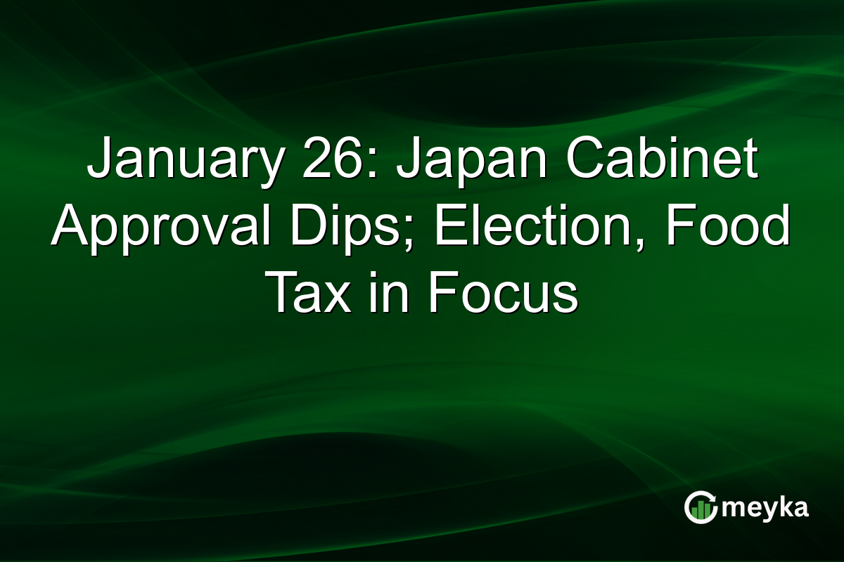 January 26: Japan Cabinet Approval Dips; Election, Food Tax in Focus