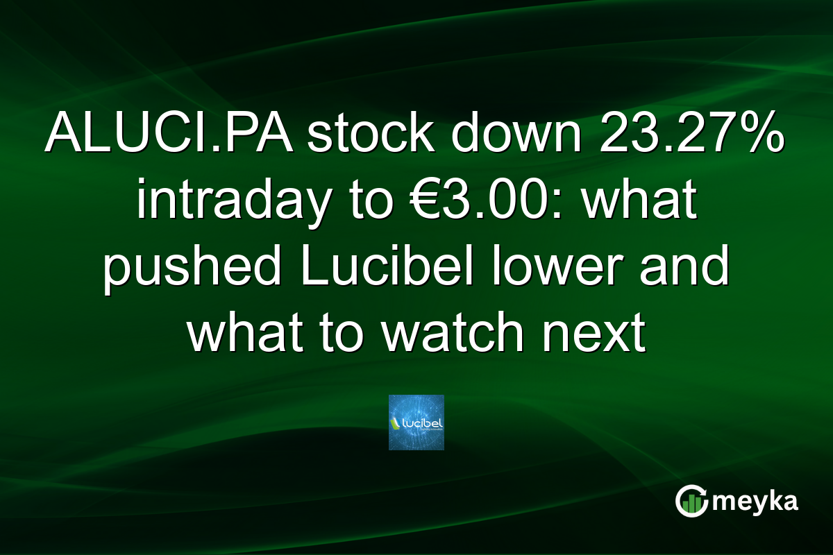 ALUCI.PA stock down 23.27% intraday to €3.00: what pushed Lucibel lower and what to watch next