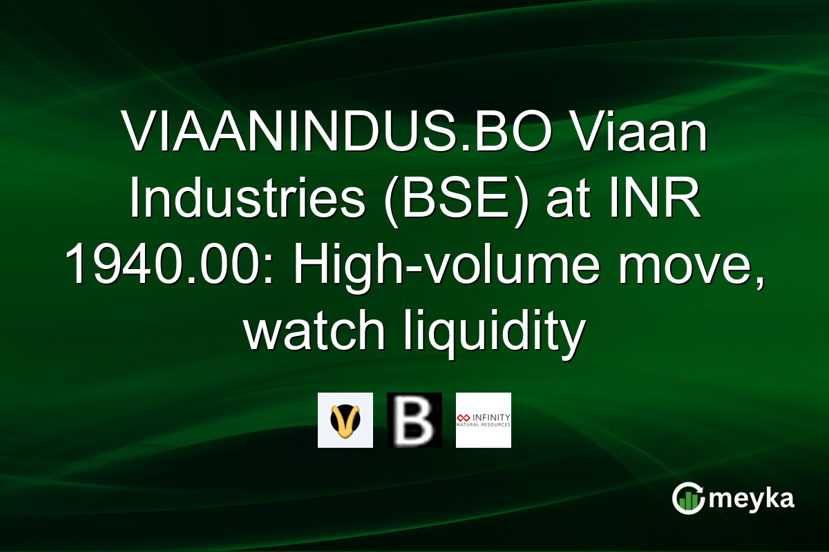 VIAANINDUS.BO Viaan Industries (BSE) at INR 1940.00: High-volume move, watch liquidity