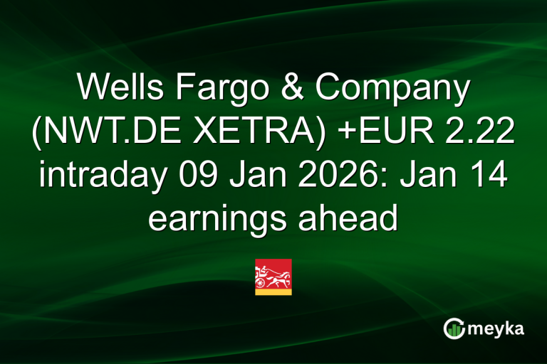 Wells Fargo & Company (NWT.DE XETRA) +EUR 2.22 intraday 09 Jan 2026: Jan 14 earnings ahead